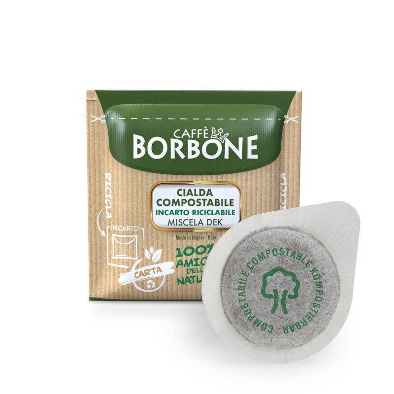50 DEK GREEN Blend ESE Paper Pods 44 mm Caffè Borbone